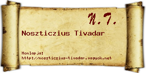 Noszticzius Tivadar névjegykártya